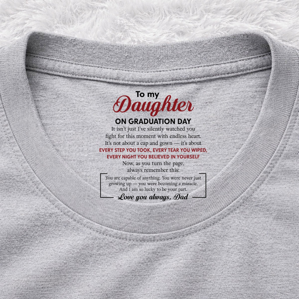 Custom Christmas Birthday Gifts For Children • Every Step You Take - Personalized Inside Neck Print T-shirt