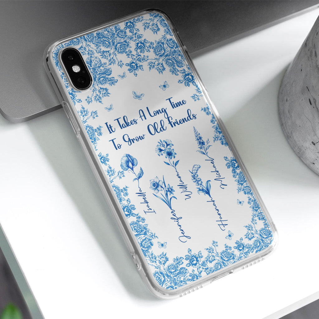 Bestie Flowers Toile De Jouy Style - Personalized Phone Case