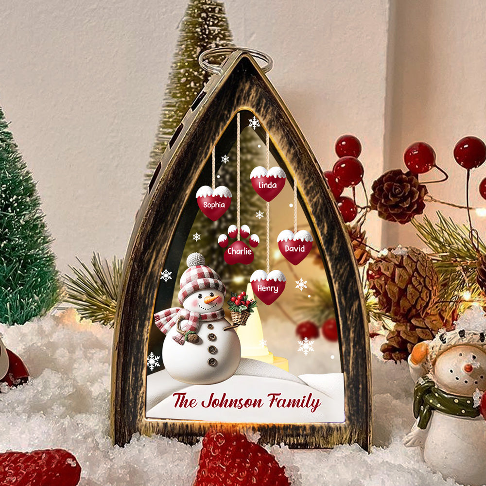 Custom Name Christmas Table Light, Gift for Family Members • Sweet Heart - Personalized Table Lantern
