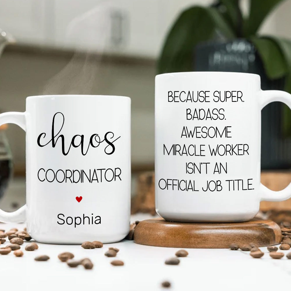 Custom Coworker, Christmas & Birthday Team Appreciation Gift • Chaos Coordinator - Personalized Coffee Mug
