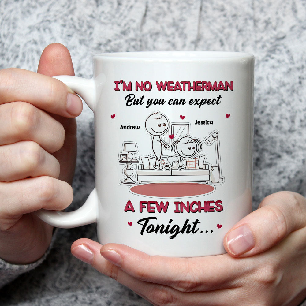 Custom Anniversary Keepsake Gifts For Couple • Forecast Shows Romance Tonight Ahead - Personalized Coffee Mug