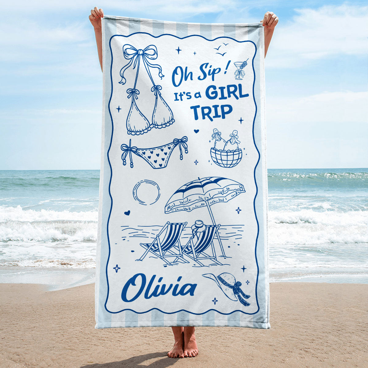 Summer Vacation Beach - Personalized Beach Towel