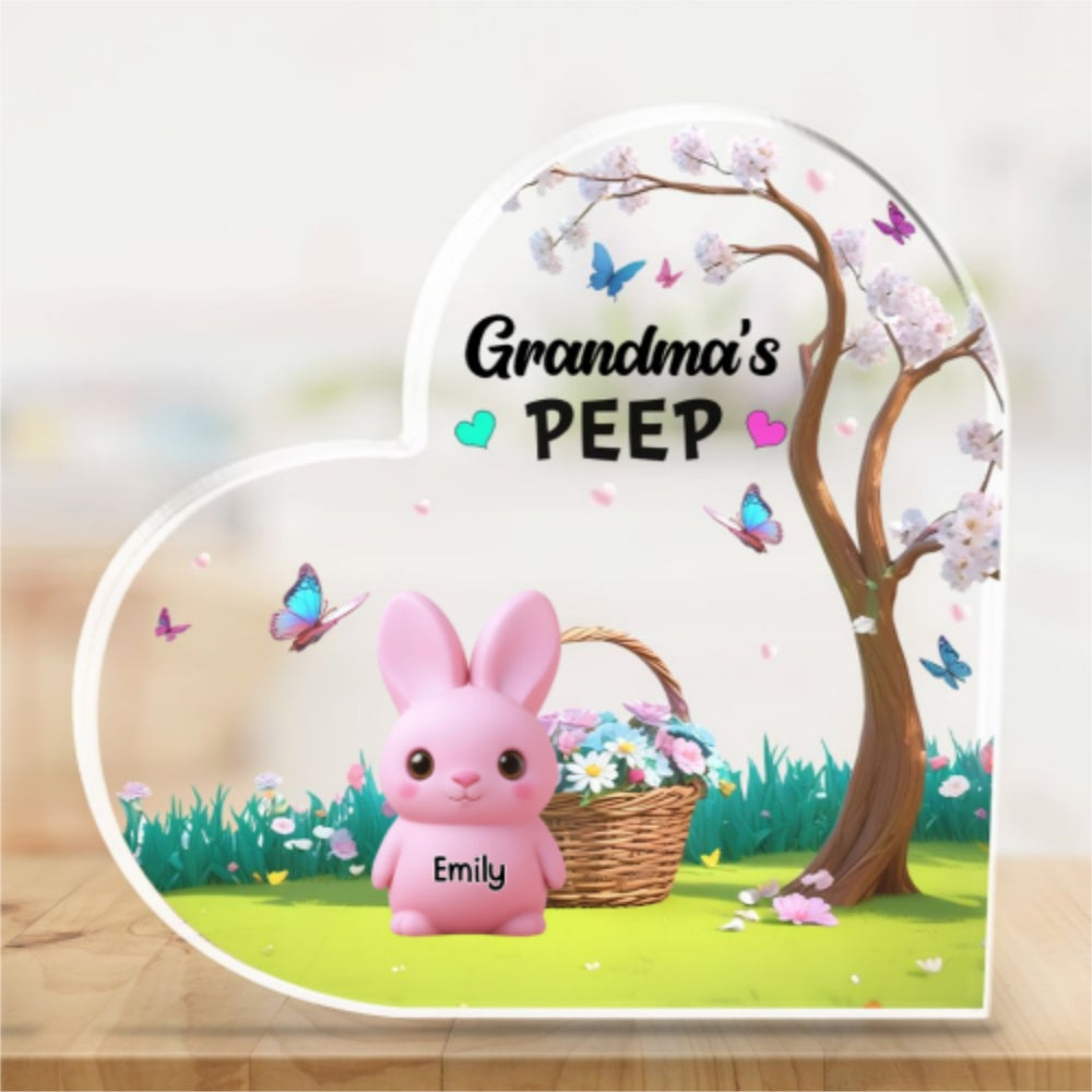 Custom Family Decor, Christmas Birthday Family Keepsake • Marshmallow Rabbit - Personalized Acrylic Plaque
