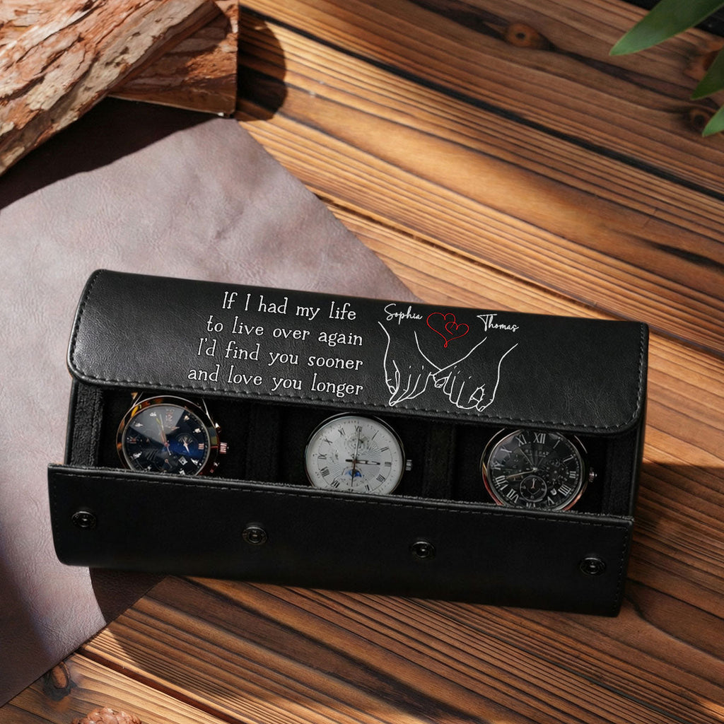 Love You Longer - Personalized Leather Watch Case