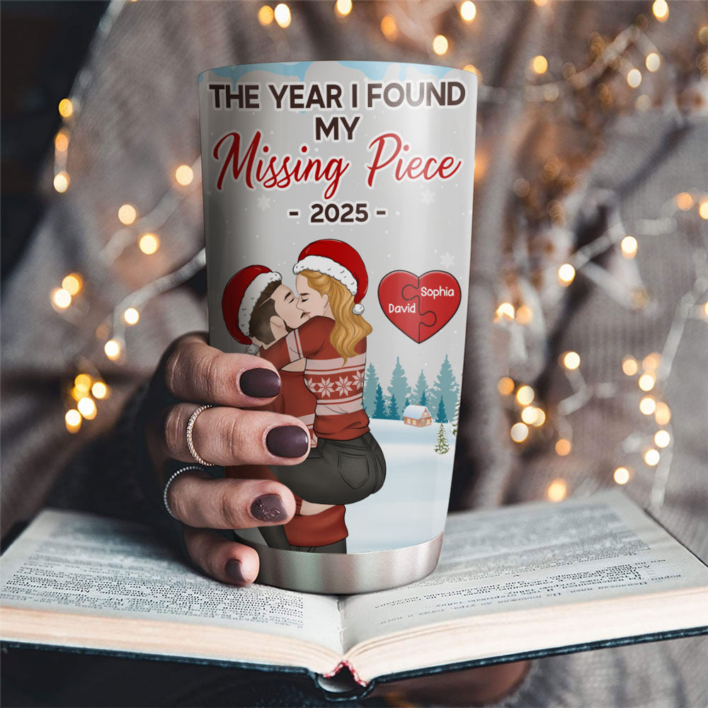 Custom Christmas Anniversary Gifts For Couple • Missing Piece Love - Personalized Tumbler
