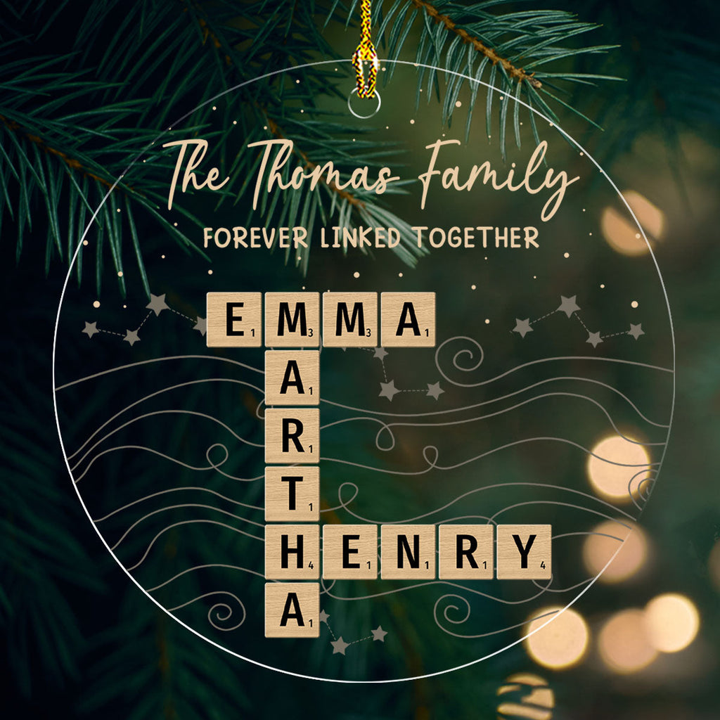 Custom Family Ornament, Christmas Gift for Family Members •  Love Holds Our Family Together - Personalized Acrylic Ornament