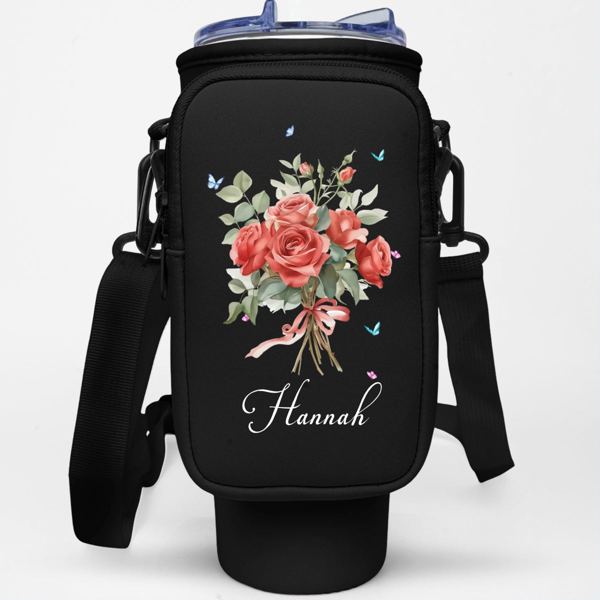 Birthmonth Flower - Personalized Water Bottle Carrier Bag
