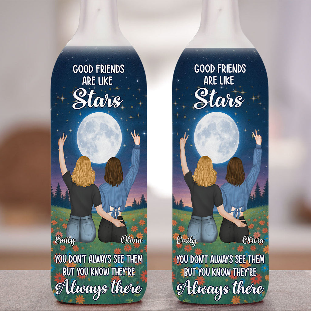Moon And Stars Friendship - Personalized Bottle Lamp