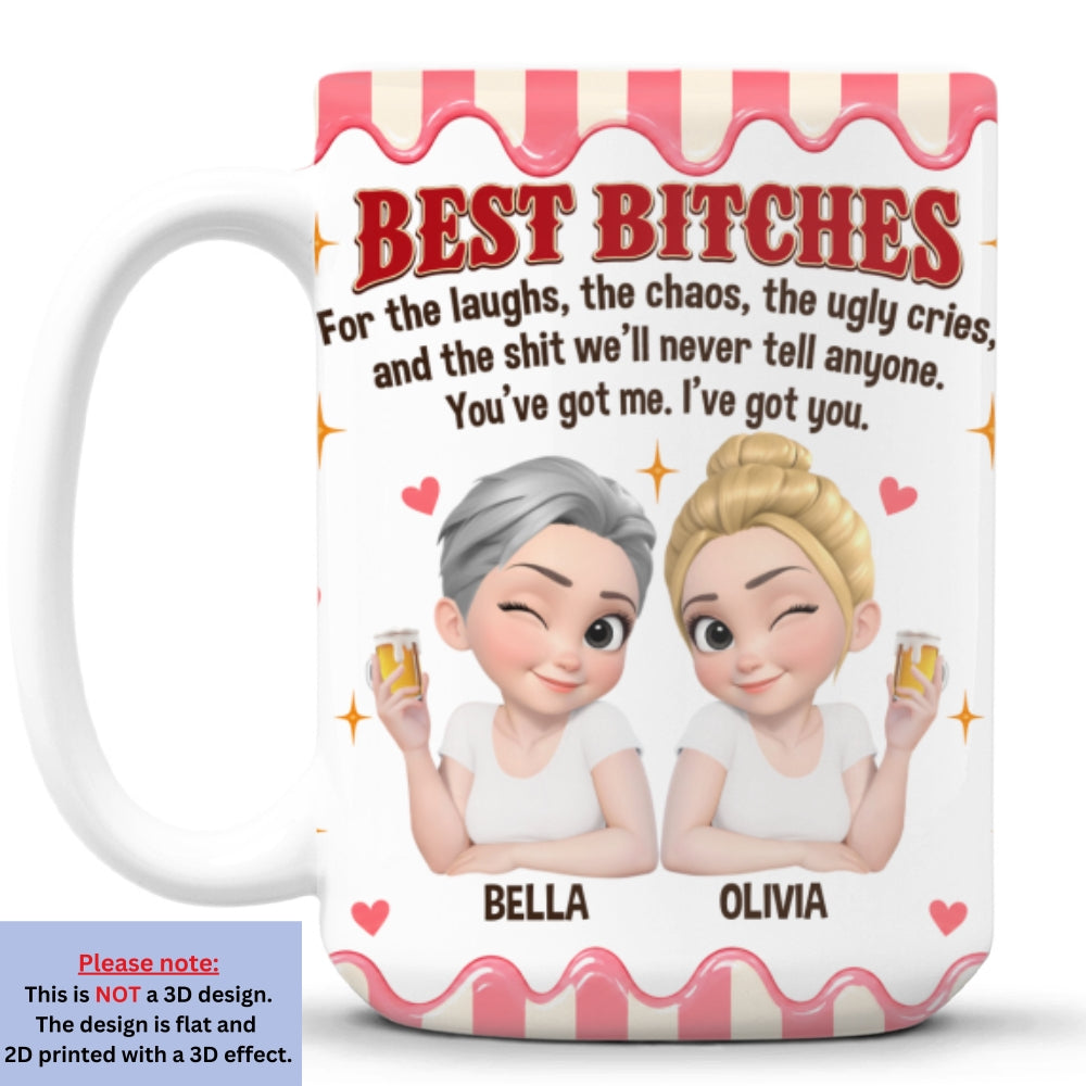 Custom Best Friend, Christmas & Birthday Friendship Keepsake Gift • For The Laughs We Shared - Personalize Coffee Mug