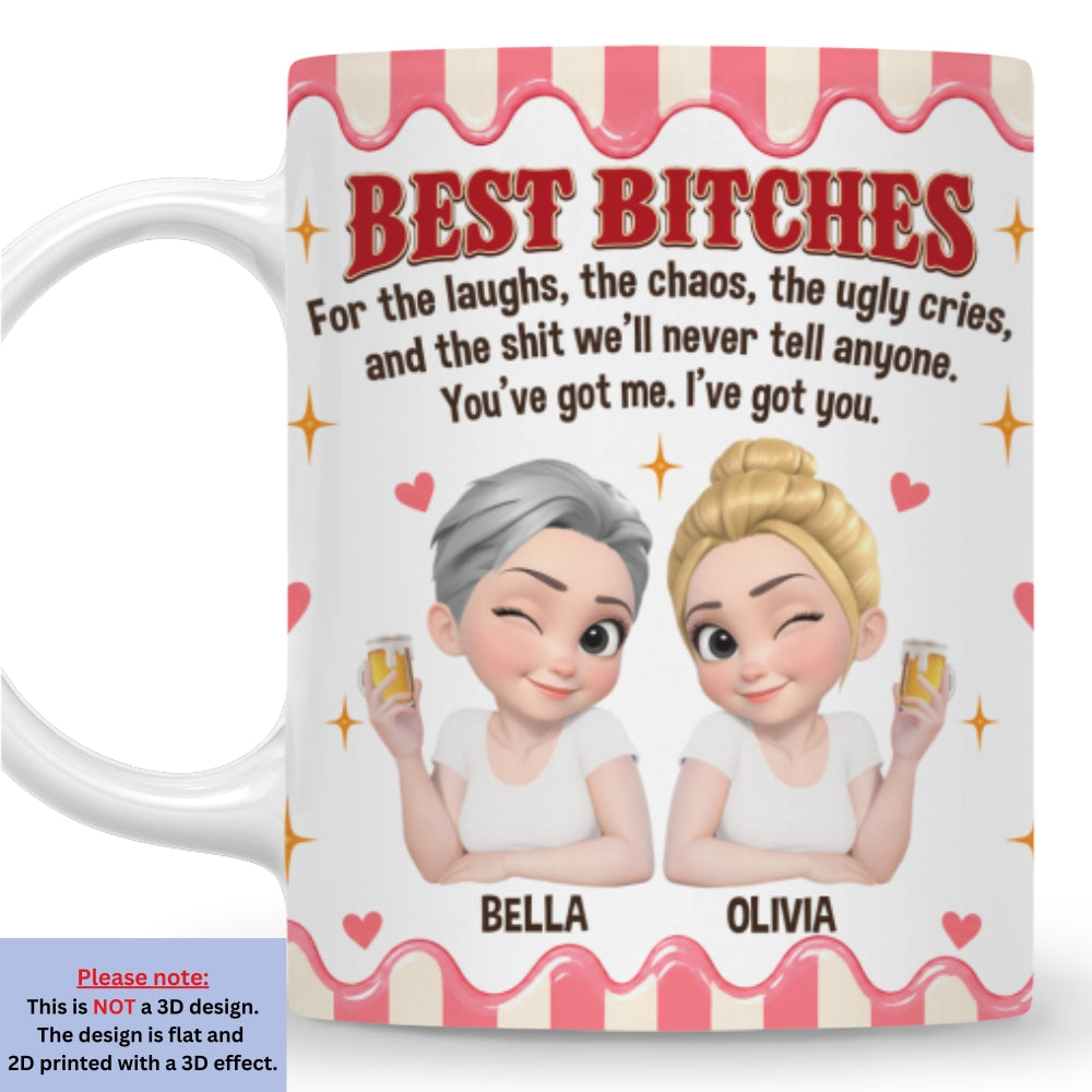 Custom Best Friend, Christmas & Birthday Friendship Keepsake Gift • For The Laughs We Shared - Personalize Coffee Mug