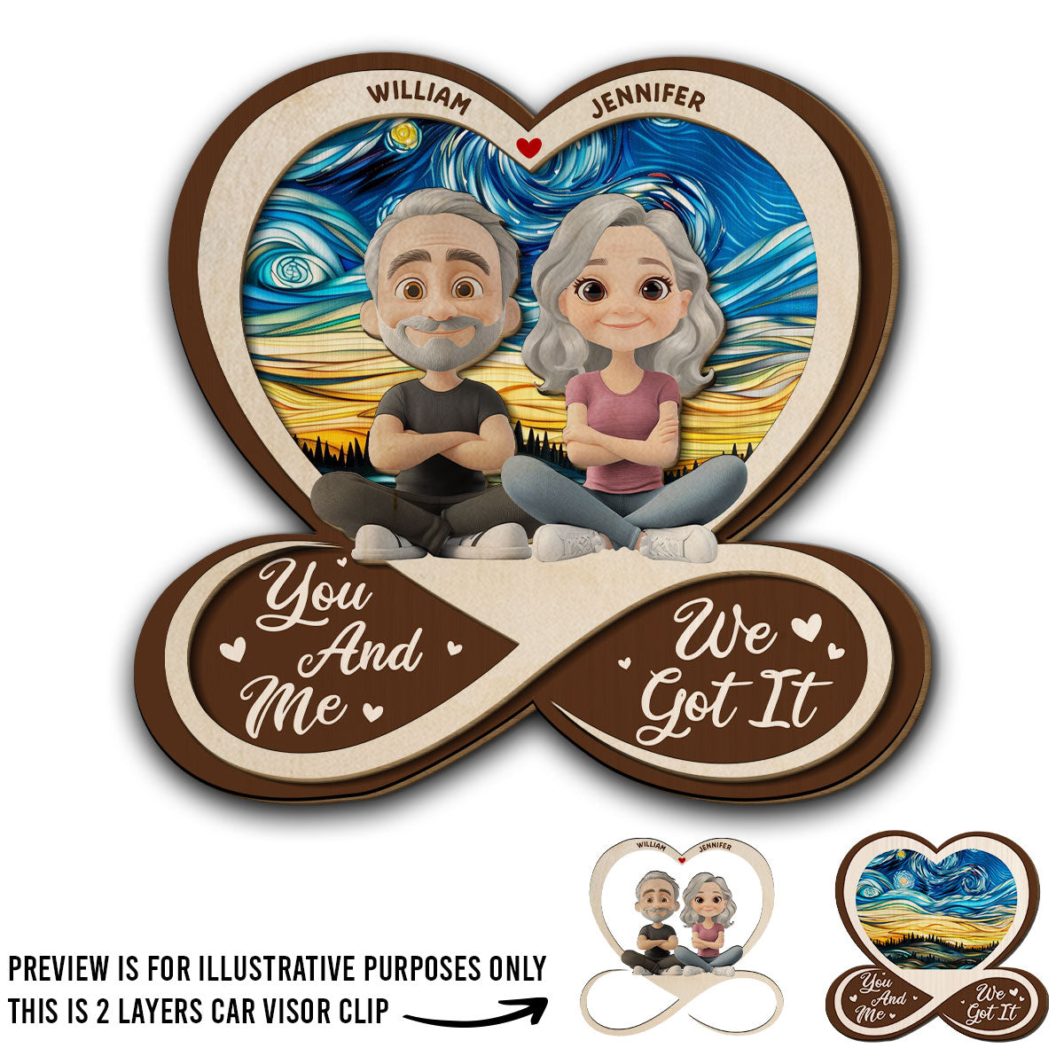 How Much I Love You - Personalized Car Visor Clip