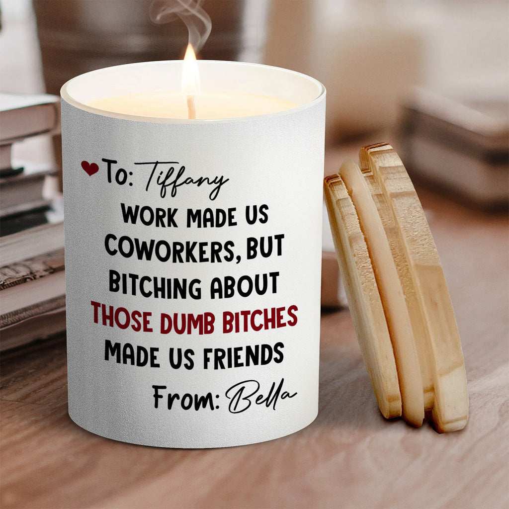 Work Besties By Accident - Personalized Candle