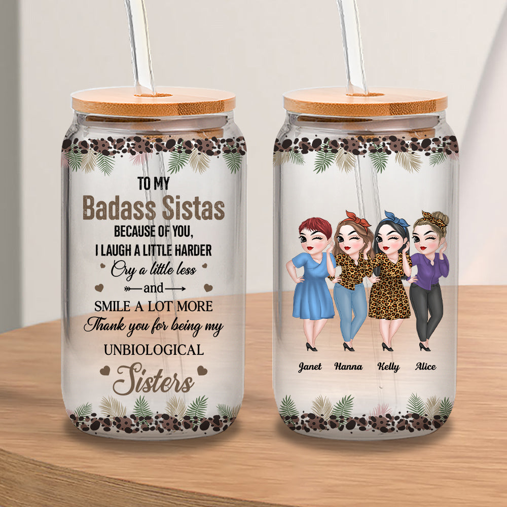 Thank You My Badass Bestie - Personalized Glass Can