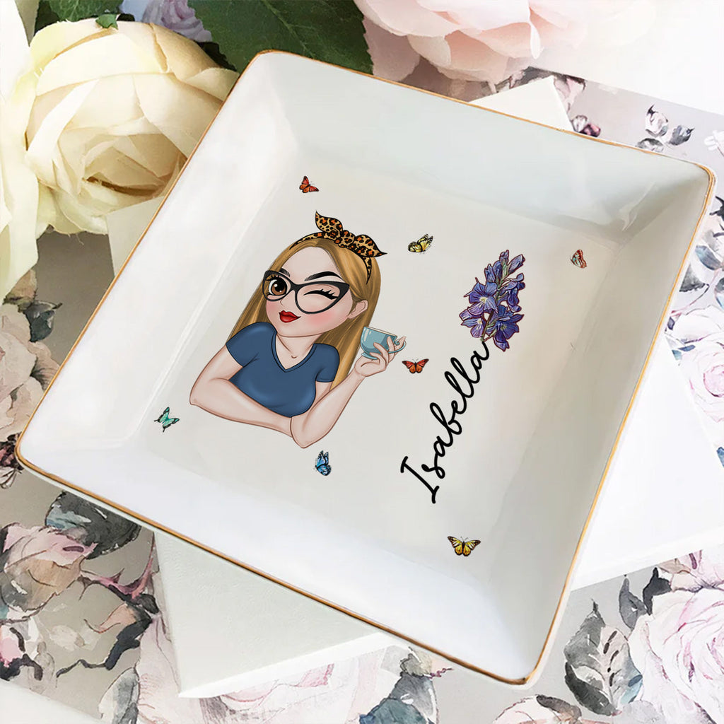Custom Bestie Trinket Dish, Birthday Christmas Gift For Best Friend • Beautiful Bestie - Personalized Jewelry Dish