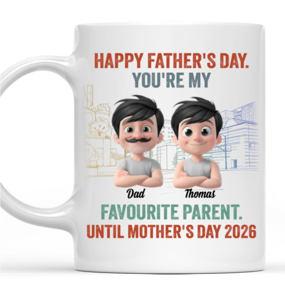 Custom Father's Day, Special Gift for Dad & Grandpa • Favorite Parent For Now - Personalized Coffee Mug