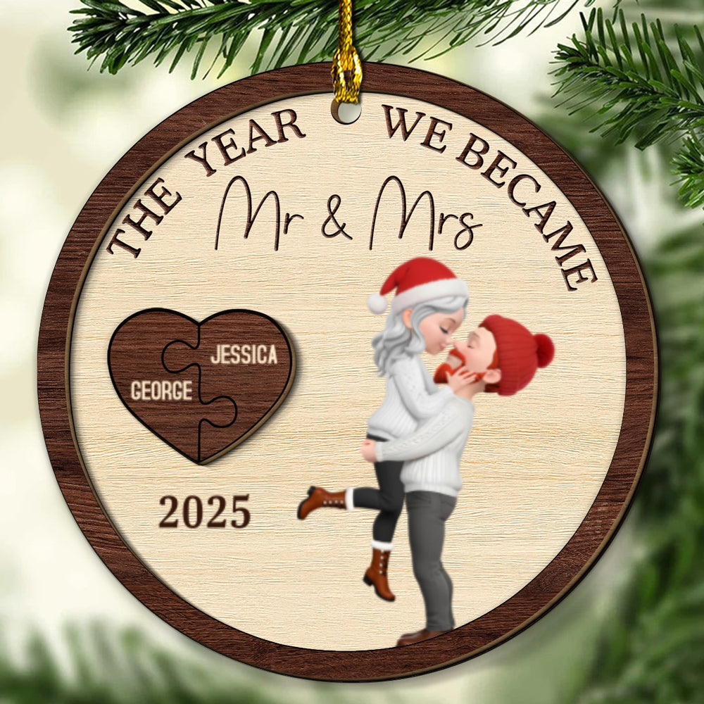 Custom Keepsake Christmas Ornament •  You Complete My Whole Heart - Personalized Freeshape 2-Layered Wood Ornament