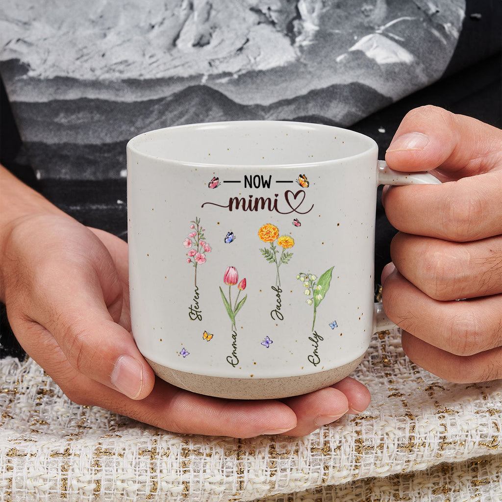 Custom Christmas & Birthday Gift for Mom • First Mom Now Grandma - Personalized Pottery Mug