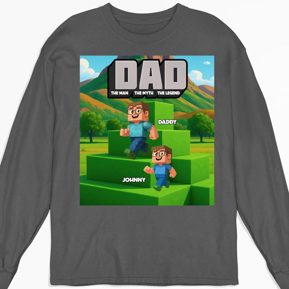 Custom Father's Day Gift For Son • Blocky Dad - Personalized Shirt