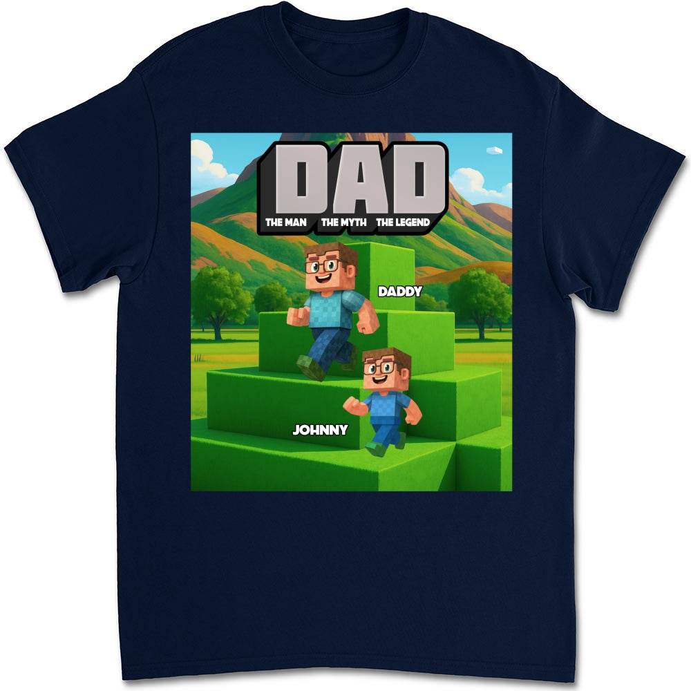 Custom Father's Day Gift For Son • Blocky Dad - Personalized Shirt