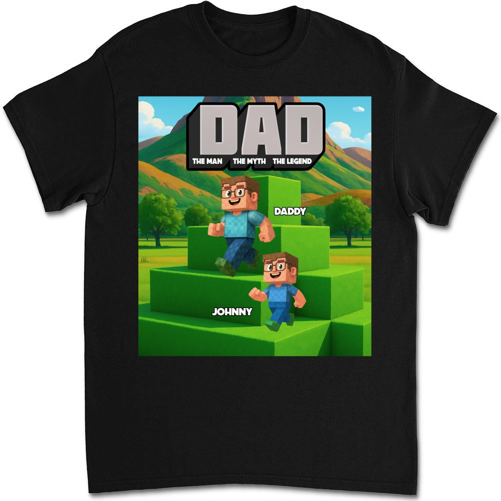 Custom Father's Day Gift For Son • Blocky Dad - Personalized Shirt