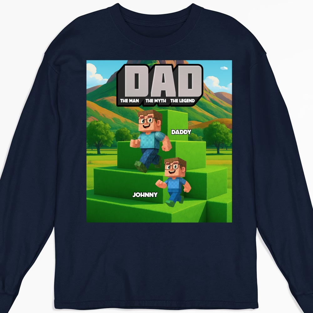 Custom Father's Day Gift For Son • Blocky Dad - Personalized Shirt