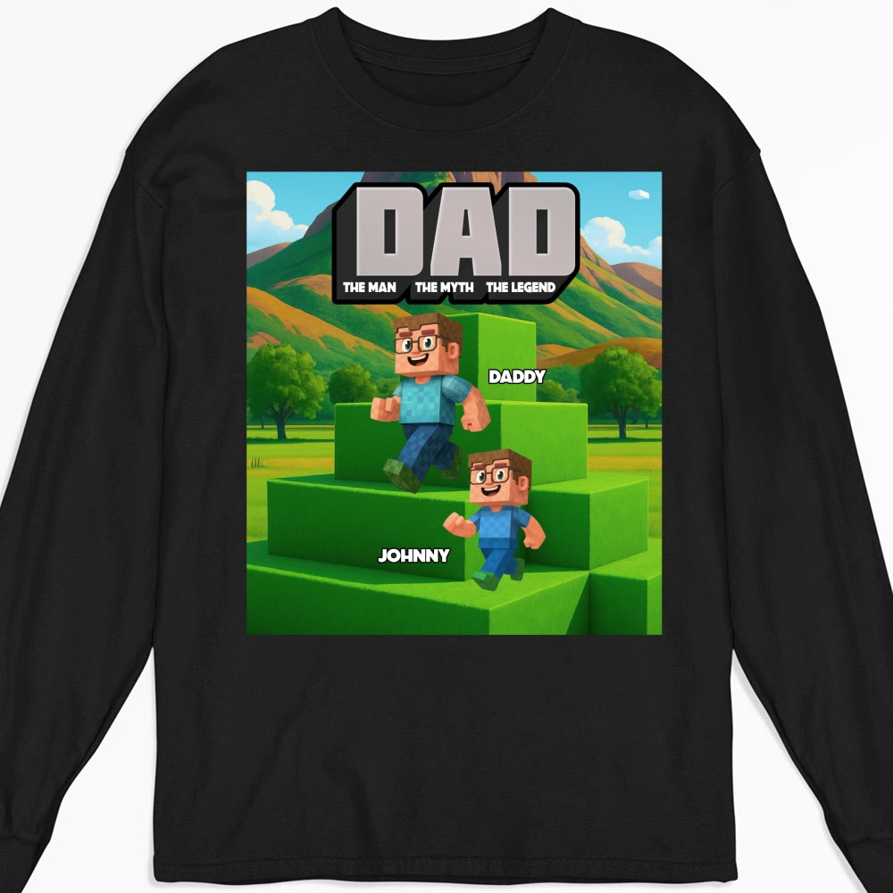 Custom Father's Day Gift For Son • Blocky Dad - Personalized Shirt