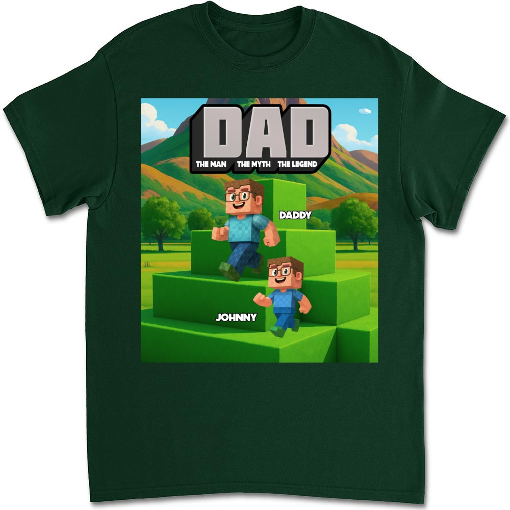 Custom Father's Day Gift For Son • Blocky Dad - Personalized Shirt