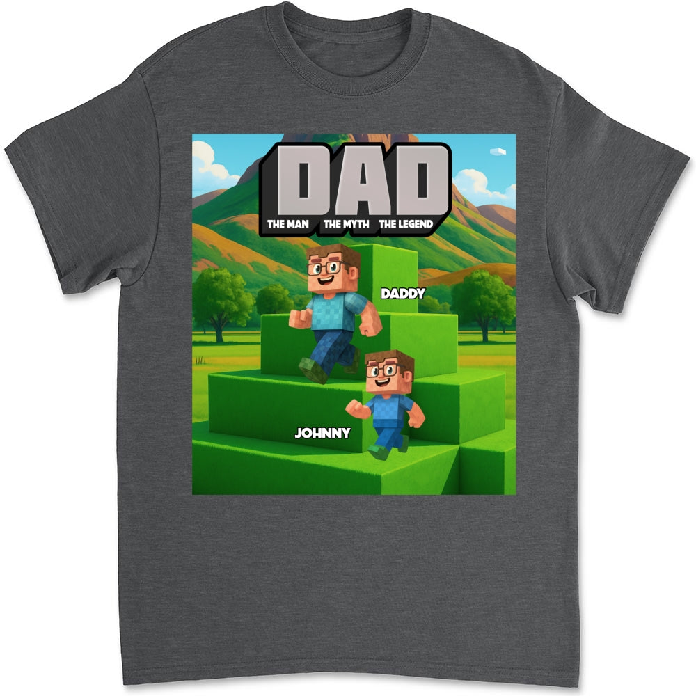 Custom Father's Day Gift For Son • Blocky Dad - Personalized Shirt