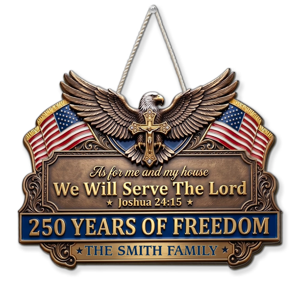 Custom Home & Wall Decor, Birthday & Christmas Gift • Our Home Serves The Lord - Personalized Wood Sign
