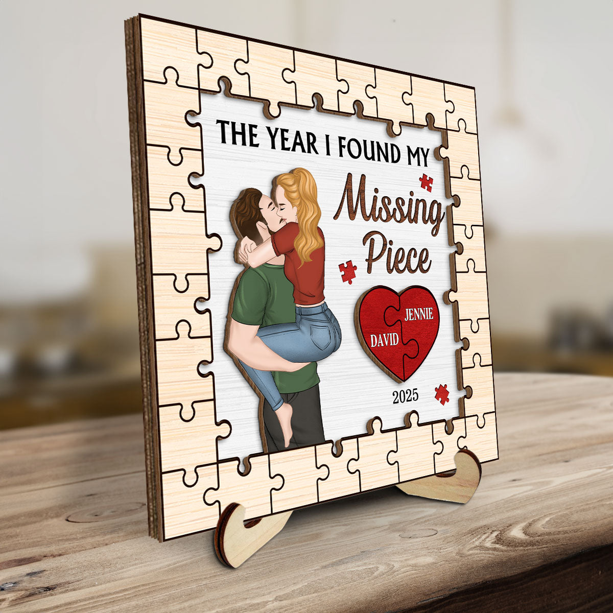 Custom Couple's Decor, Anniversary & Wedding Gift • Couple With Love - Personalized Wooden Plaque