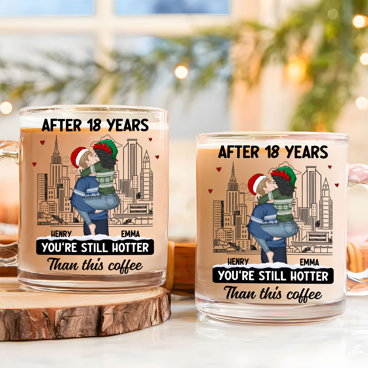 Custom Anniversary Keepsake Gifts For Couple • You Are Hotter Than Coffee - Personalized Glass Mug