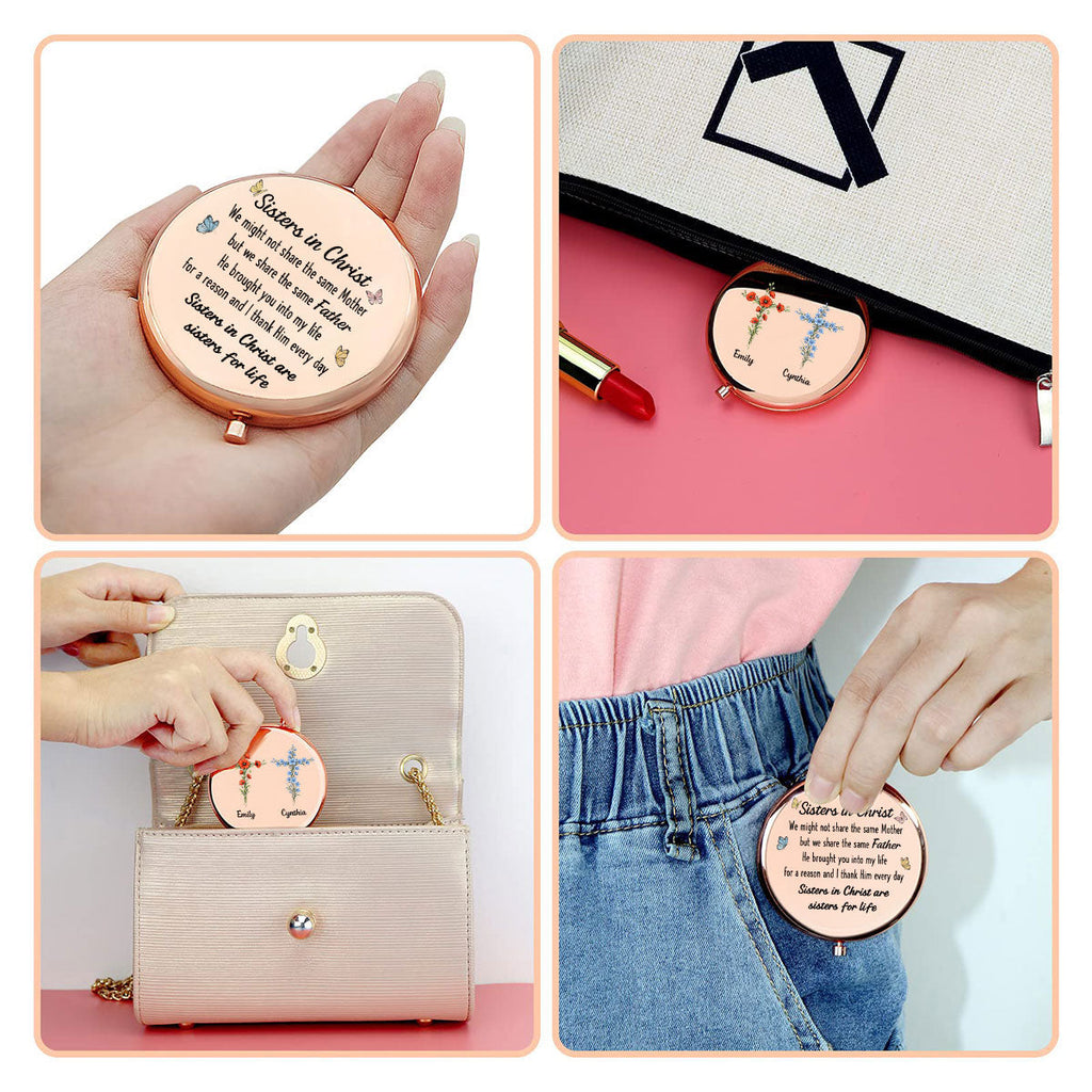 Connected By Faith - Personalized Compact Mirror
