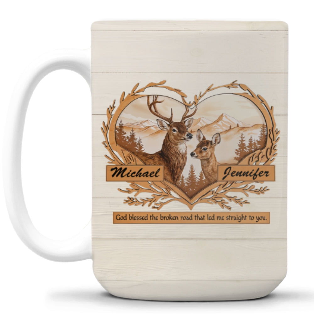 Custom Anniversary Keepsake Gifts For Couple • Deer Love - Personalized Coffee Mug