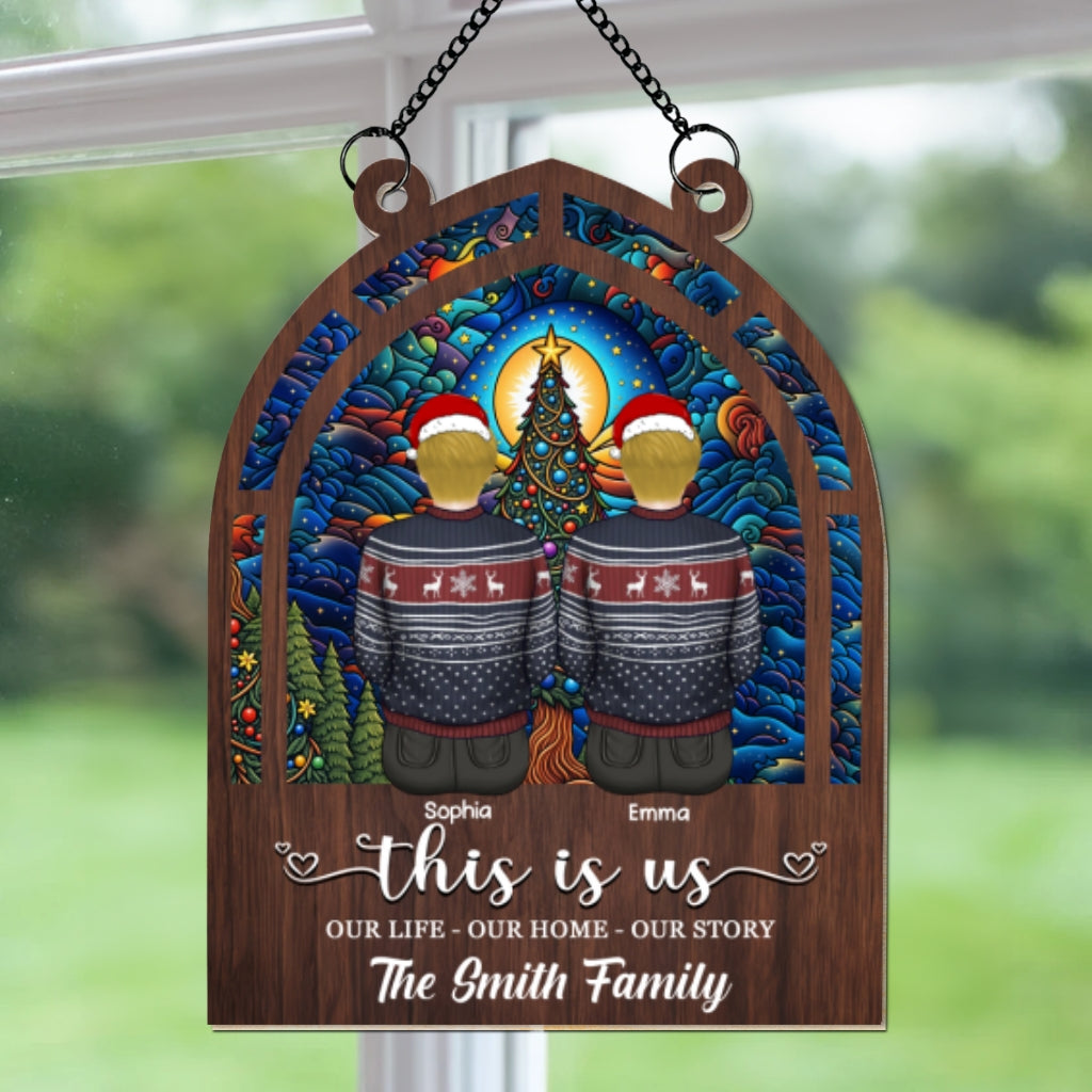 Custom Family Hanging Decor, Christmas Gift for Family Members • Our Bond Is Unbreakable - Personalized Suncatcher