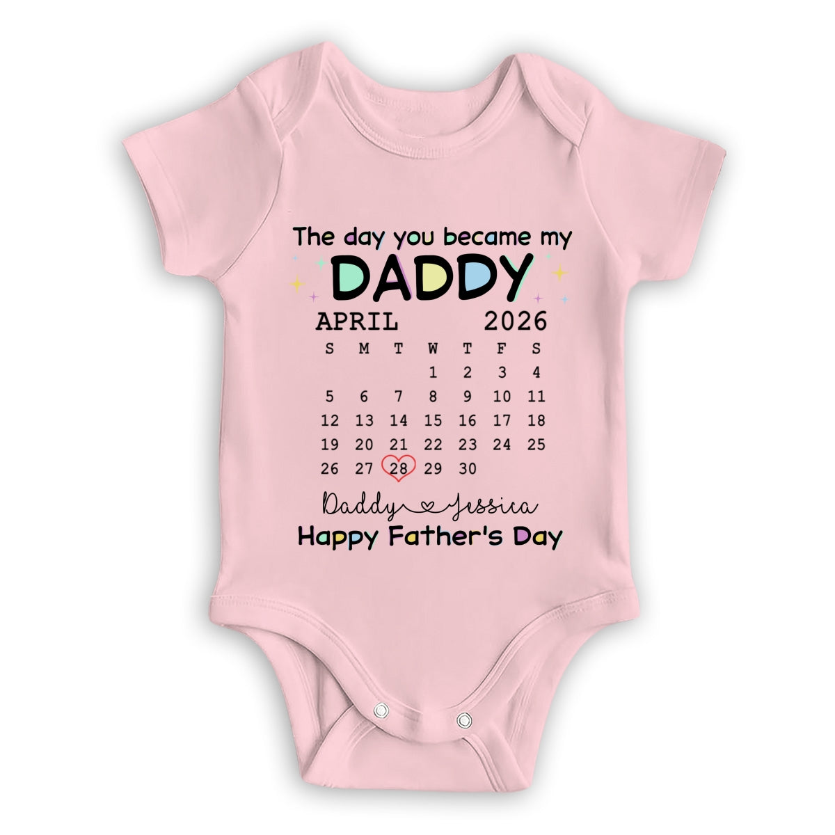 The Day You Become My Daddy - Personalized Baby Onesie