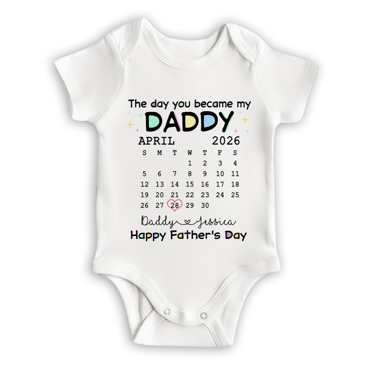 The Day You Become My Daddy - Personalized Baby Onesie
