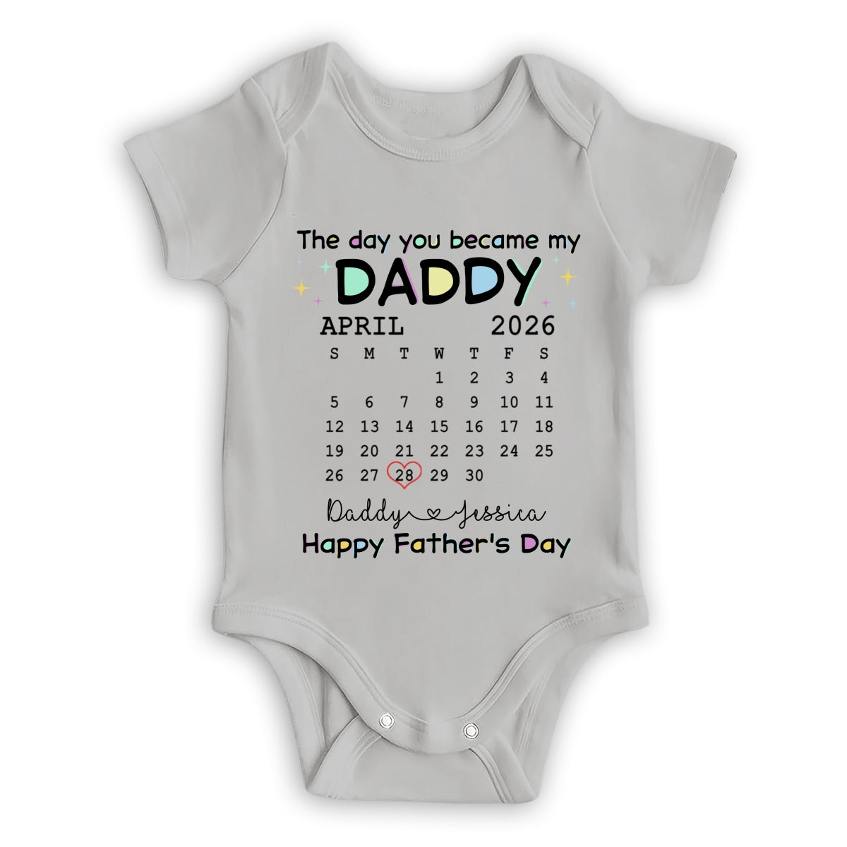 The Day You Become My Daddy - Personalized Baby Onesie
