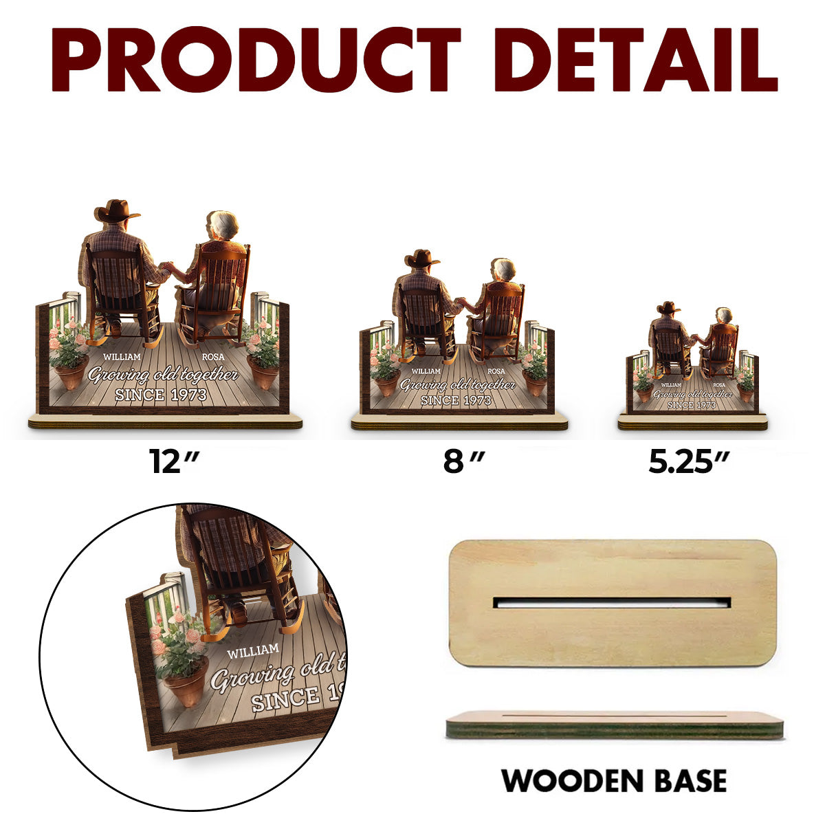 Custom Couple's Decor, Anniversary & Wedding Gift • Porchside Bliss - Personalized 2-Layer Wood Plaque With Flat Base