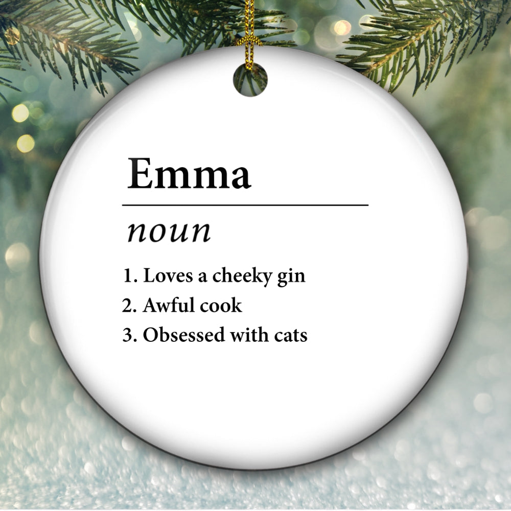 Custom Friendship Christmas Ornament, Best Friend Gift •  Personal Definition - Personalized Ceramic Ornament