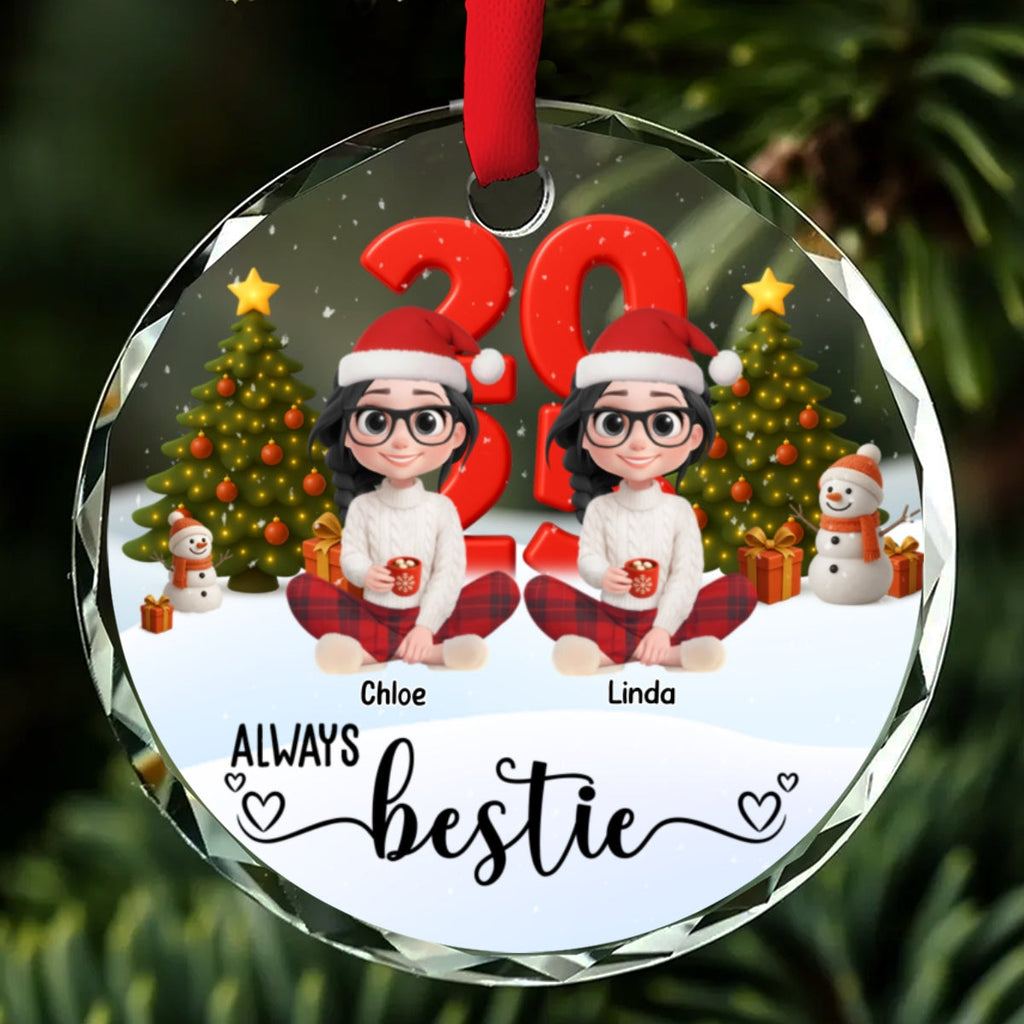 Custom Brothers & Sisters Christmas Ornament •  Always Be Slay Sisters - Personalized Glass Ornament