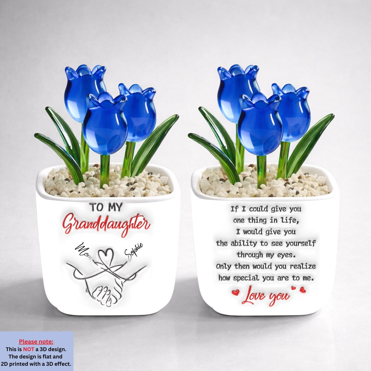 Custom Flower Keepsake, Glass Home Decor Gift for Daughter • How Special You Are To Me - Personalized 3D Inflated Effect Glass Everlasting Tulips