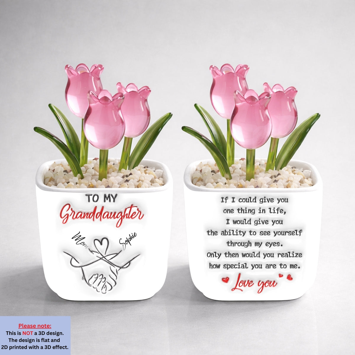 Custom Flower Keepsake, Glass Home Decor Gift for Daughter • How Special You Are To Me - Personalized 3D Inflated Effect Glass Everlasting Tulips