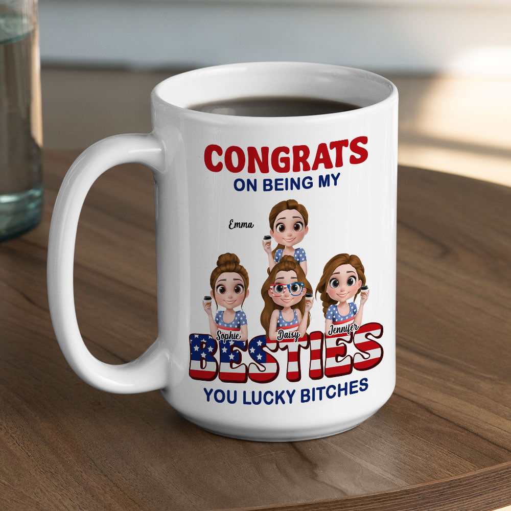 Custom Best Friend, Christmas & Birthday Friendship Keepsake Gift • American Best Friends - Personalized Coffee Mug