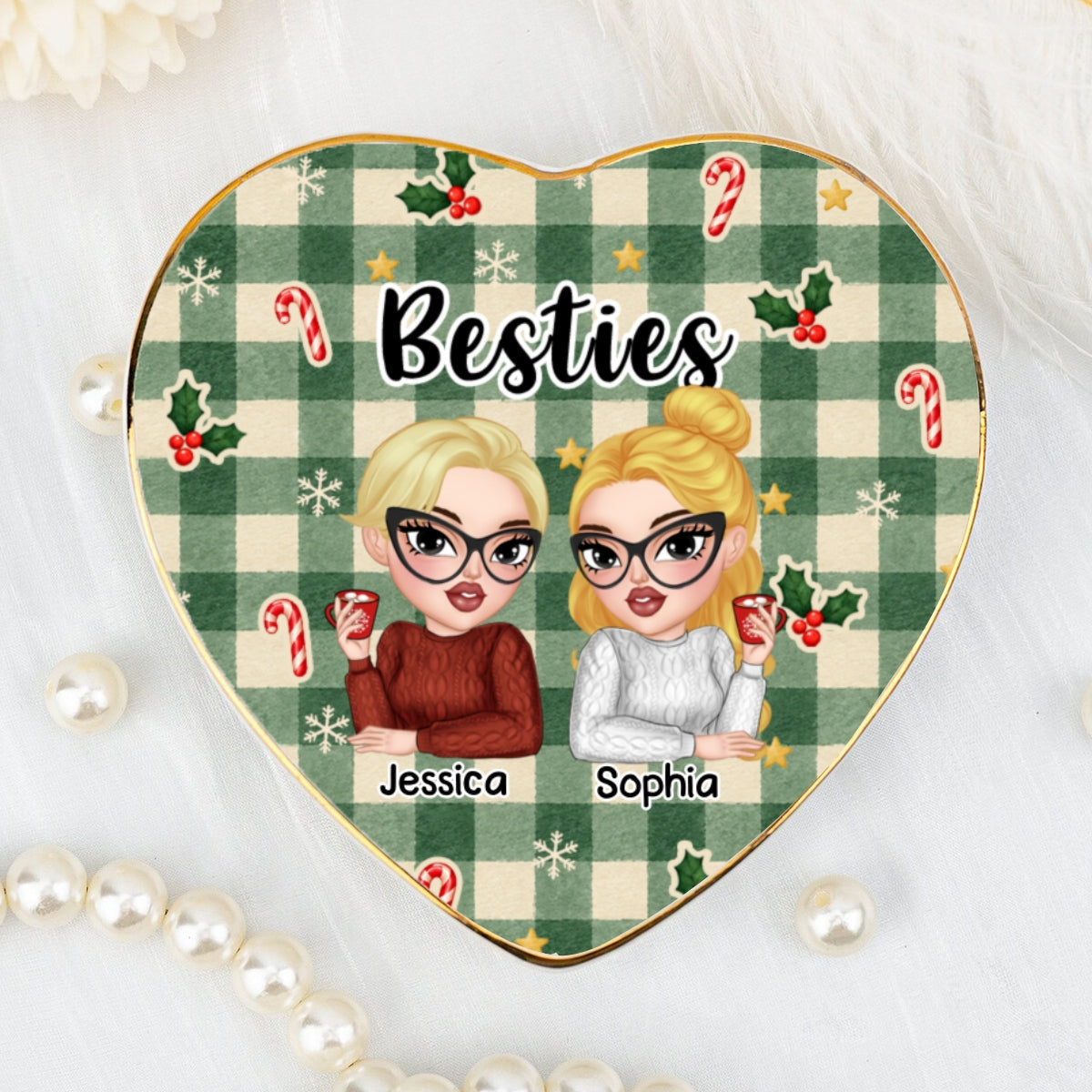 Custom Trinket Dish Gift for Friend, for Soul Sister • Certified Besties - Personalized Jewelry Dish
