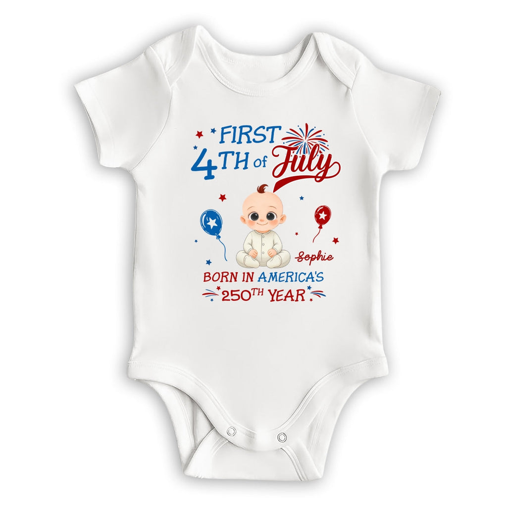 1st 4th Of July - Personalized Baby Onesie