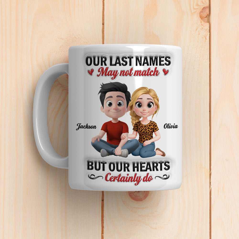 Custom Anniversary Keepsake Gifts For Couple • Our Hearts Are Truly Connected - Personalized 3D Inflated Effect Mug