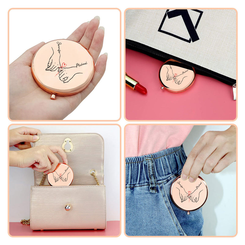 To My Wife Soulmate Best Friend - Personalized Compact Mirror