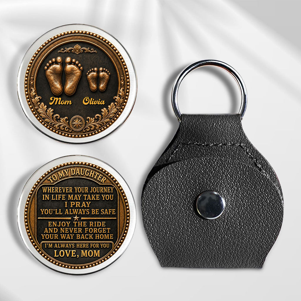 Custom Coin Keychain for Son, Father's Day Birthday Gifts • Find Your Adventure - Personalized Pocket Hug