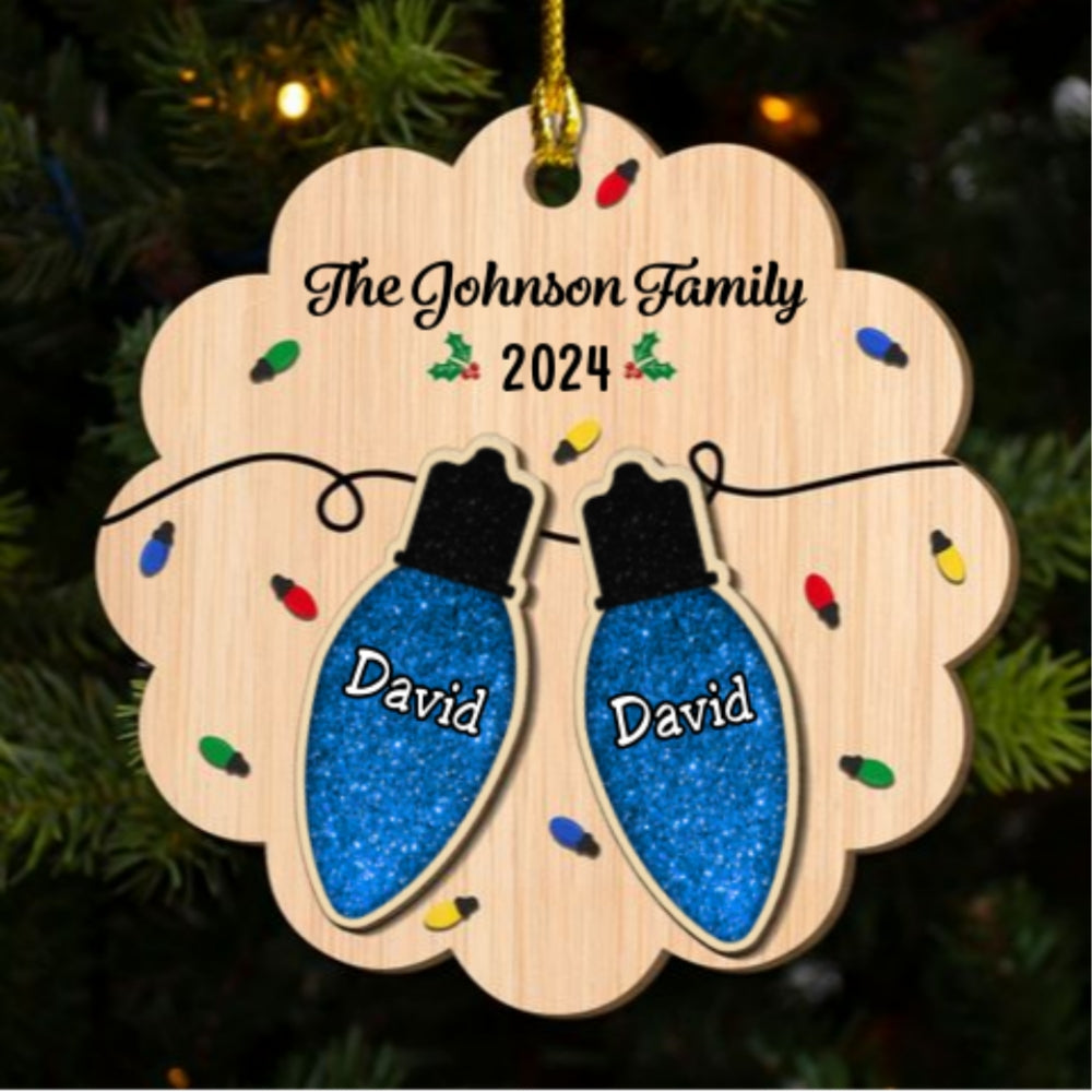 Custom Family Ornament, Christmas Gift for Family Members •  Merry Christmas My Family - Personalized 2-Layered Wood Ornament
