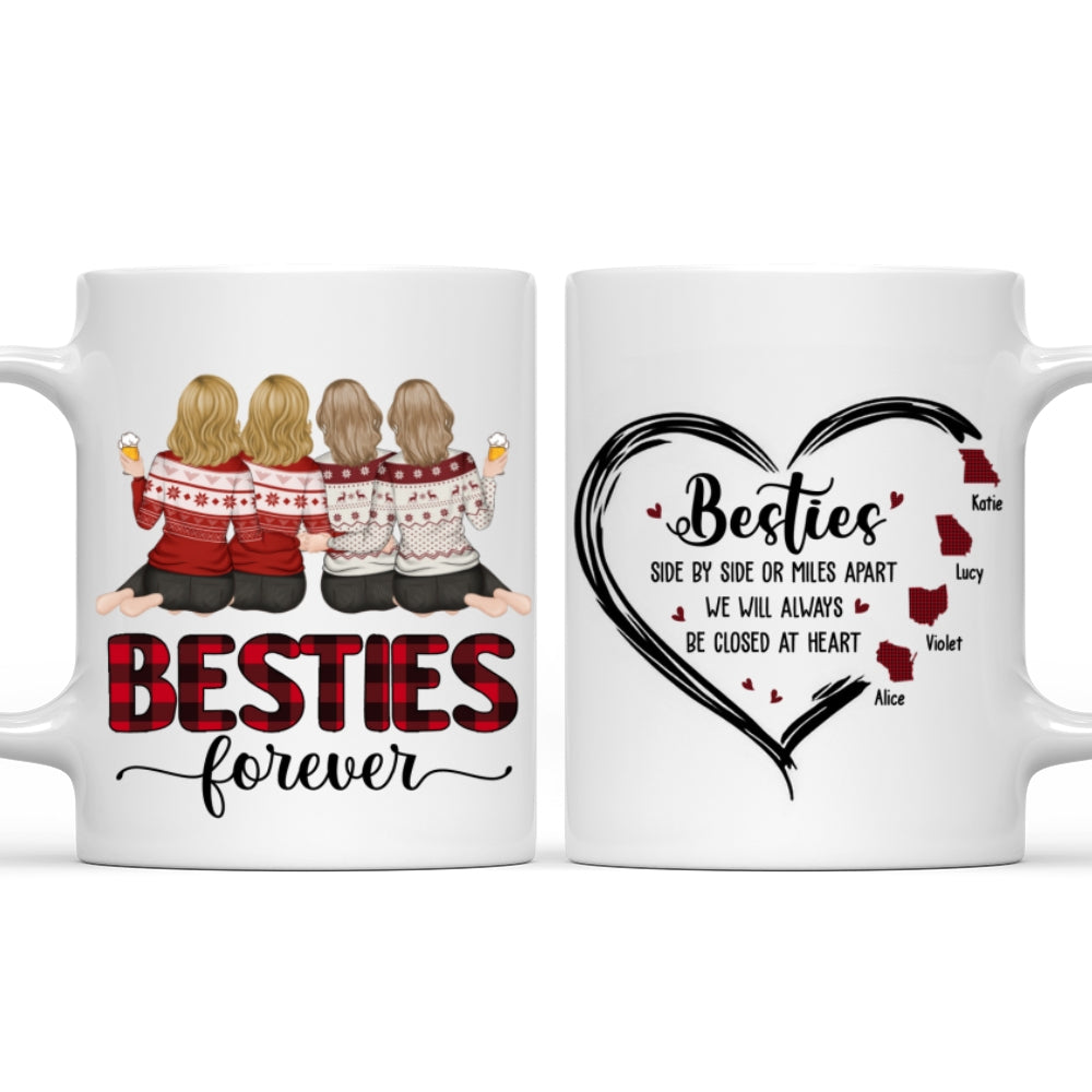 Custom Christmas & Birthday Keepsake Gift • Side By Side Or Miles Apart - Personalized Mug